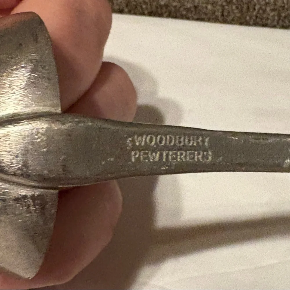 Woodbury Pewterers Pewter Gravy Ladle with Seashell Handle Danforth Vintage